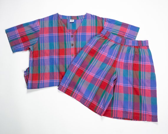 TWO PIECE Set Shorts + Top 90s Grunge Outfit / Pla