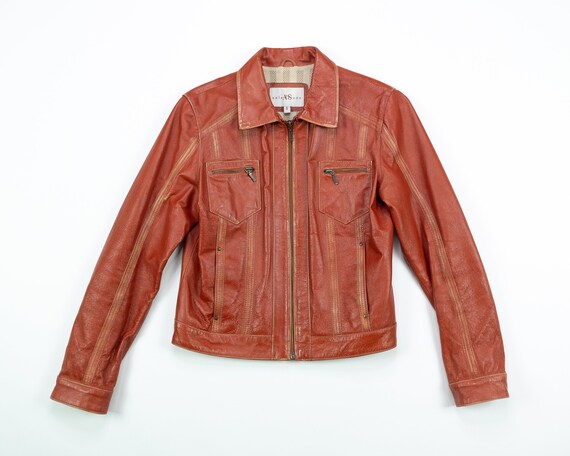 boxy cropped leather jacket