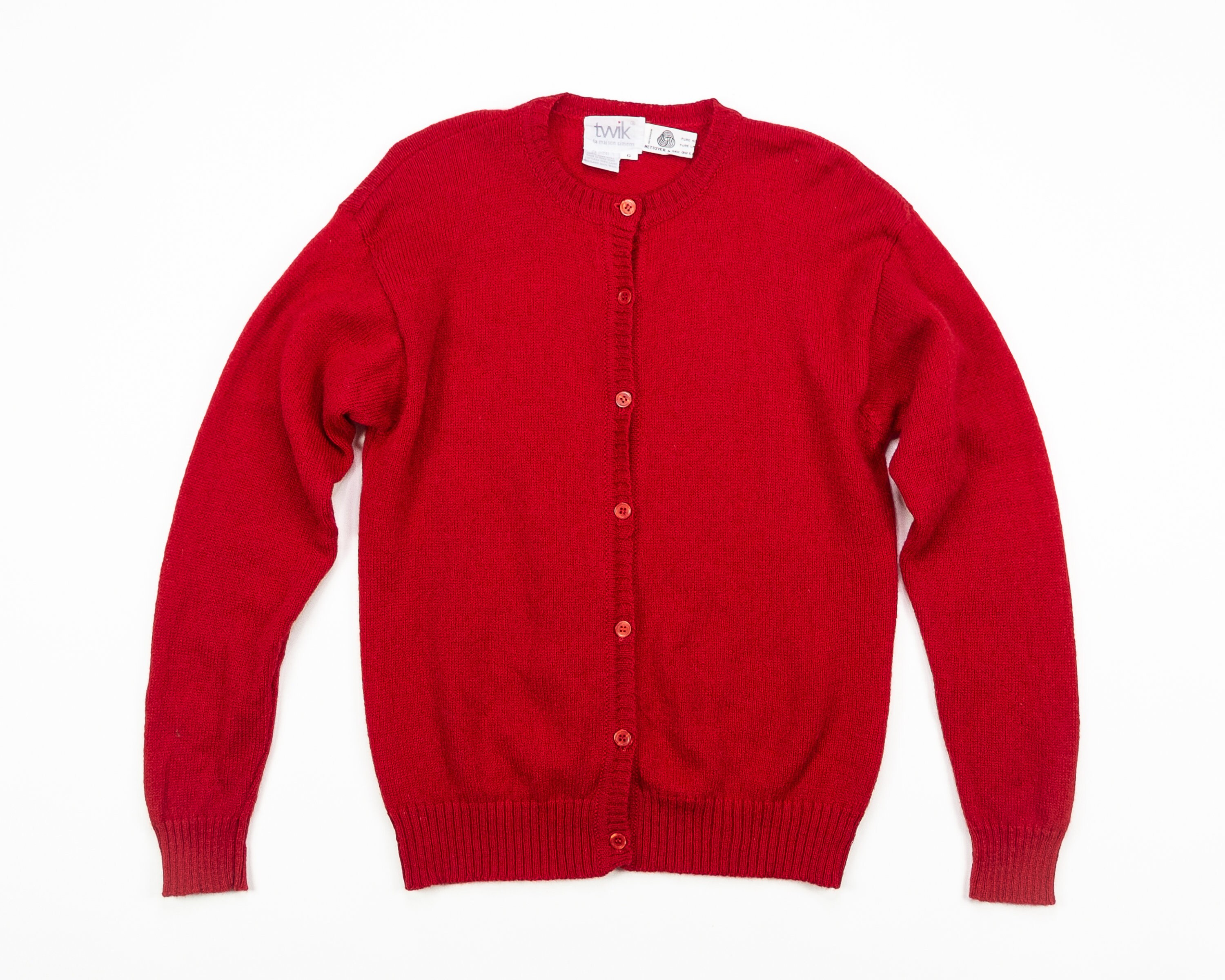90s WOOL Cardigan / Vintage Twik SIMONS Red Wool Sweater / Button up Wool  Cardigan / Size Medium -  Canada
