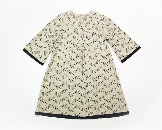 LINEN Floral Eyelet EMBROIDERY Dress / Vintage NAT