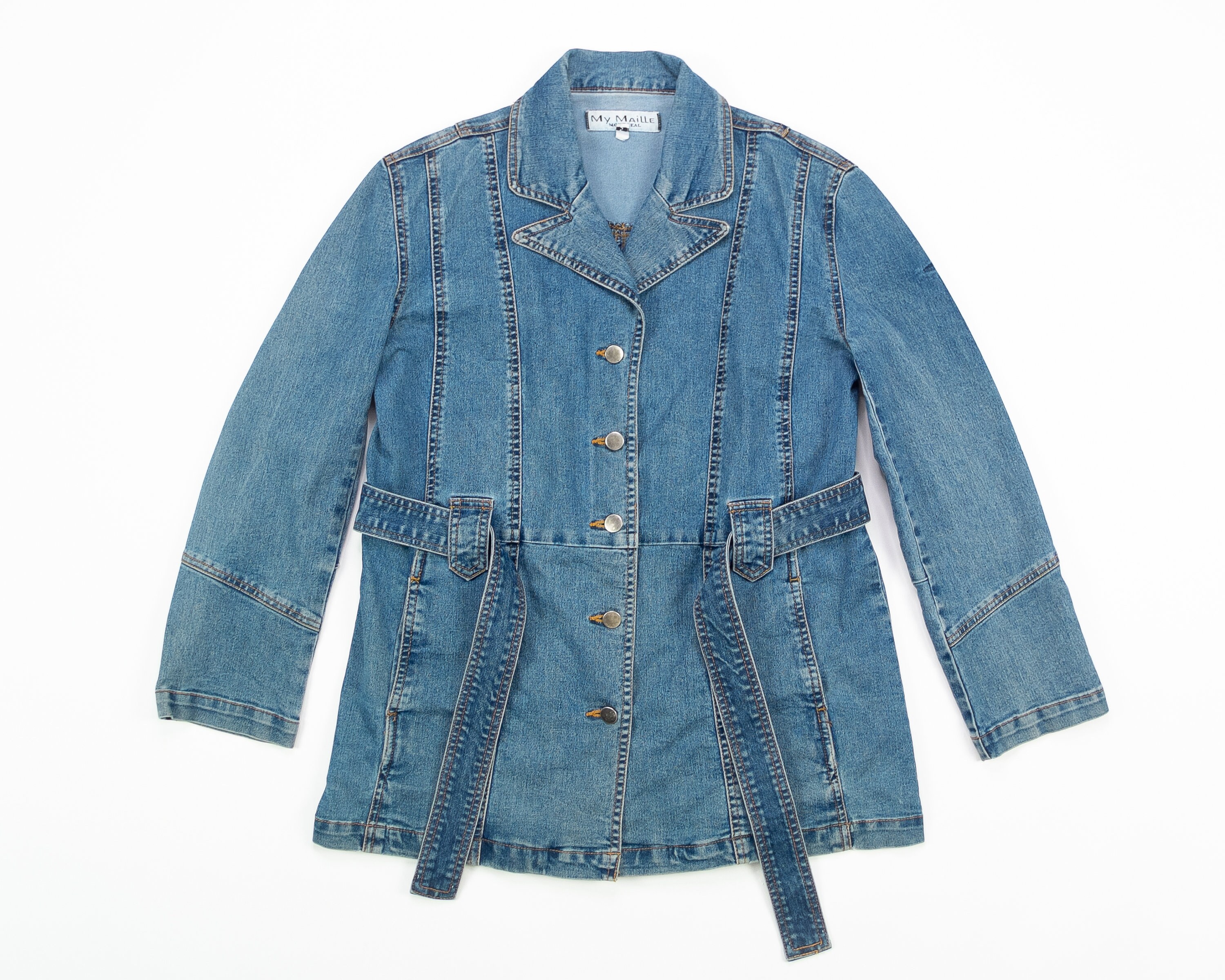 BELTED Denim Jacket / 90s Jean Jacket 