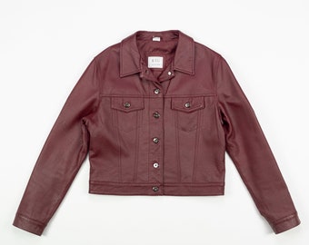 YUNY Women Turn-Down Collar Winter Bomber Crop Outwear Leather Jackets Wine Red XL YUNY Women Turn-Down Collar Winter Bomber Crop Outwear Leather Jackets Wine Red XL