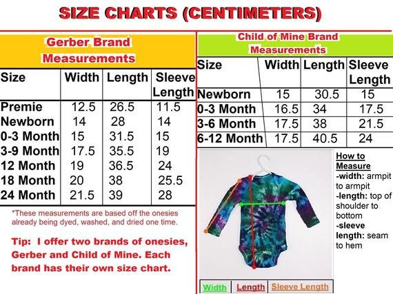 Child Of Mine Size Chart