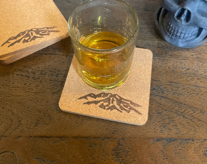 Thick Natural Cork Coaster set of 4