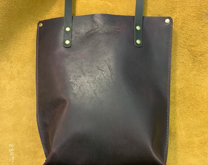 Lilac bison leather tote