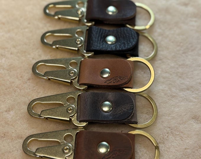 Brass and Bison leather sling Keychain