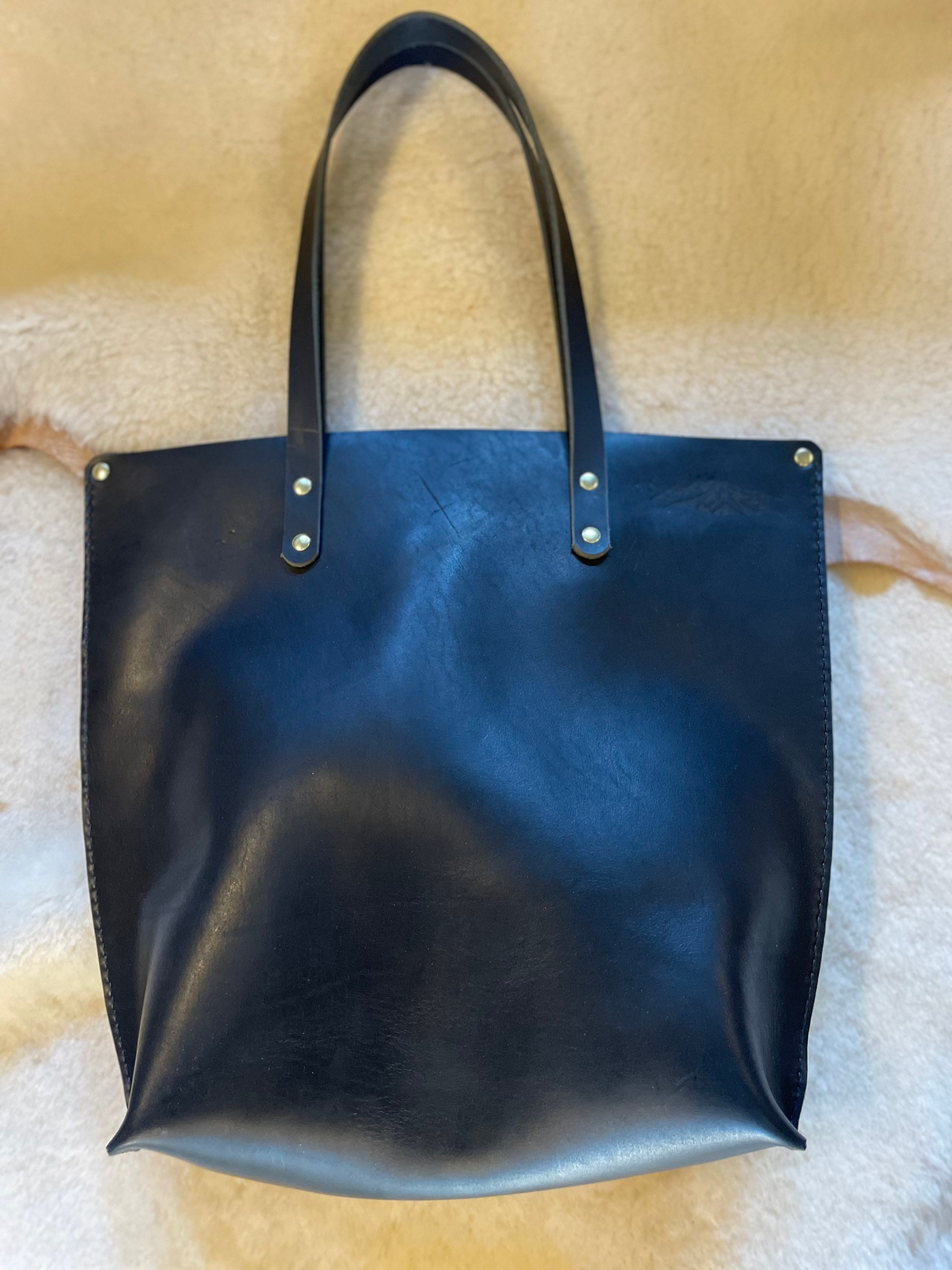 Leather large tote made in Tulsa Oklahoma by hand at Blackburn