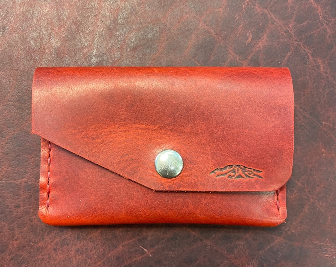 Cherry red Bison Snap wallet.