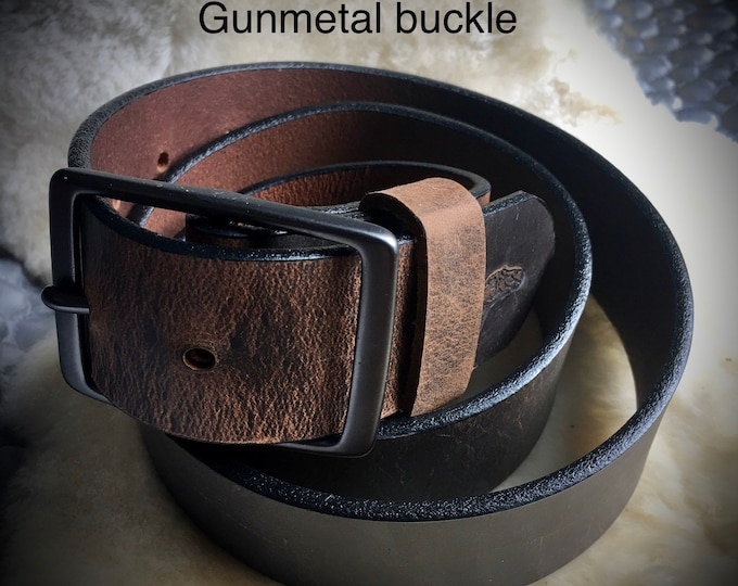 CUSTOM Bison/Buffalo Leather Belt with Buckle choice. *refer to picture for correct sizing