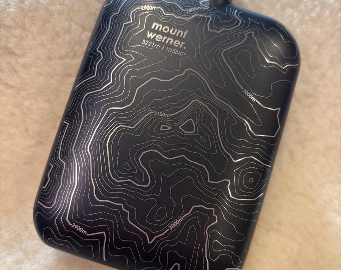 6oz Powder Coated Stainless Steel Flask (Mount Werner) Steamboat Ski Resort area