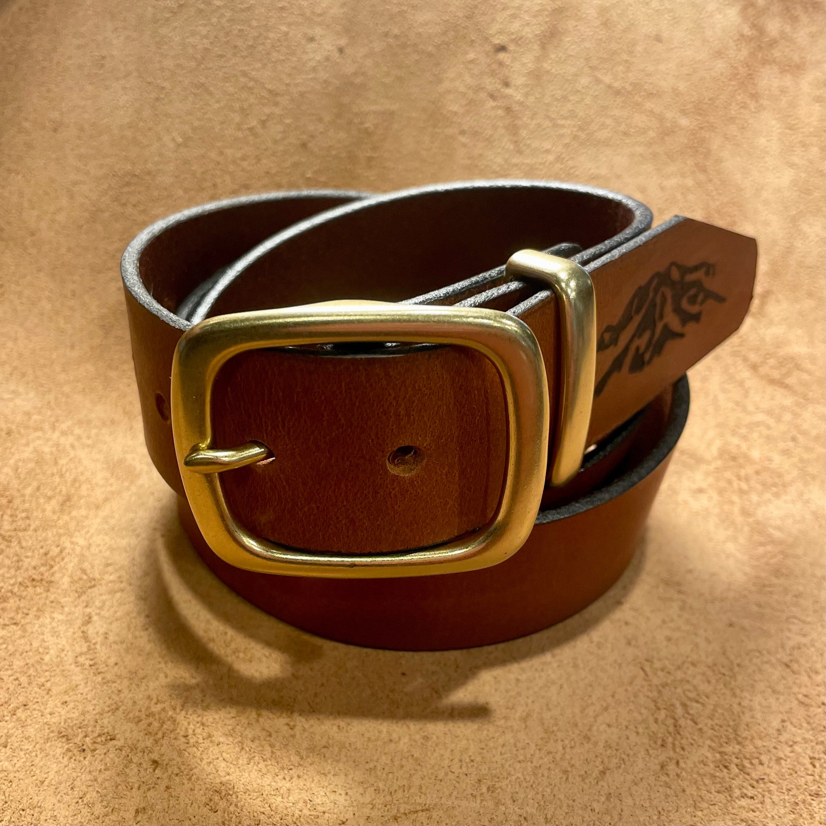 Brown Belt With Gold Buckle Mens Belts With Buckle Tan Cognac 