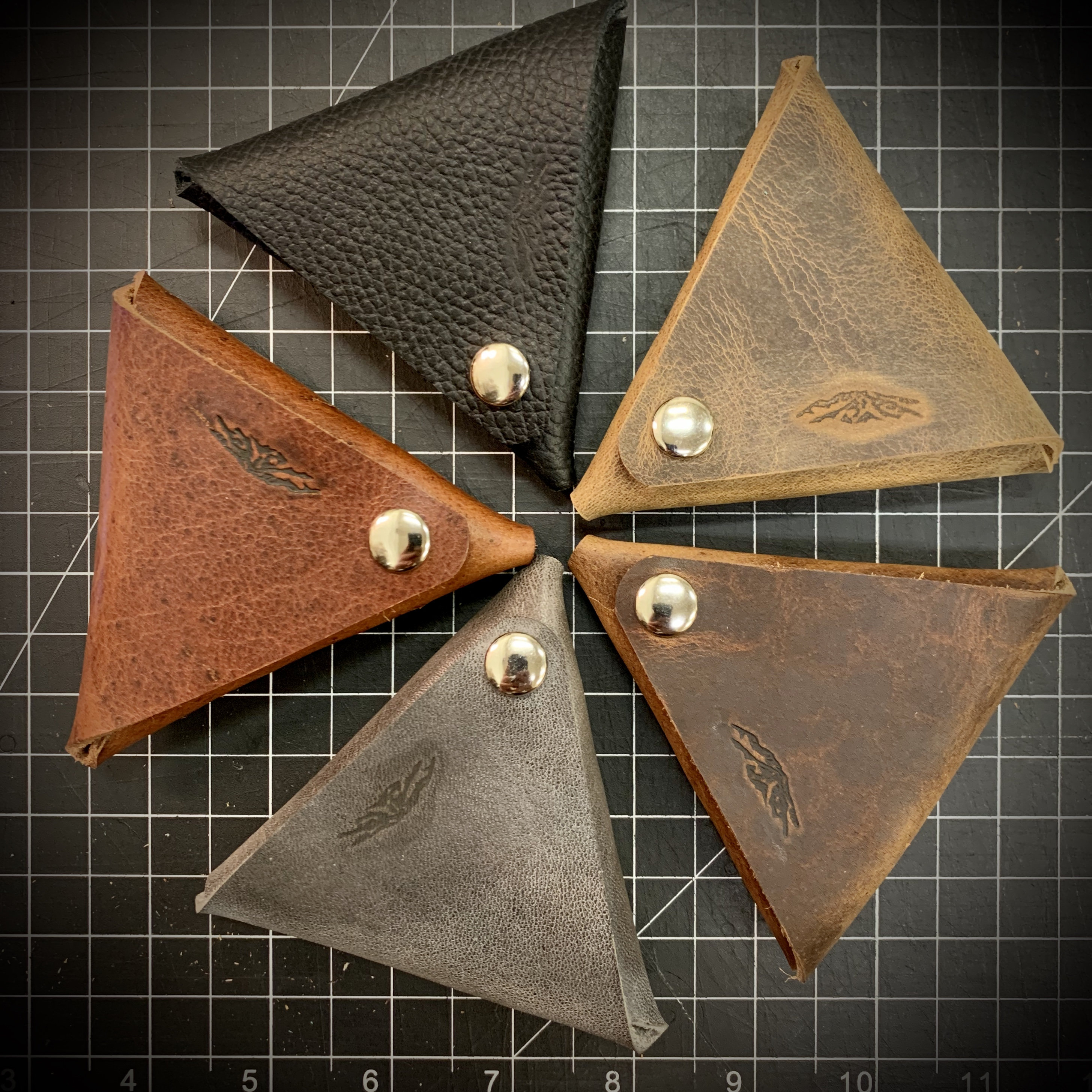 Triangular Leather Coin Holder