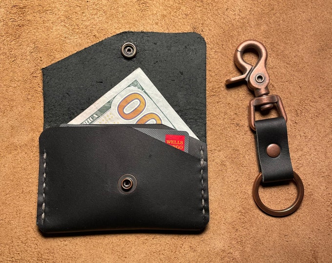 Redwing Black leather wallet and keychain combo