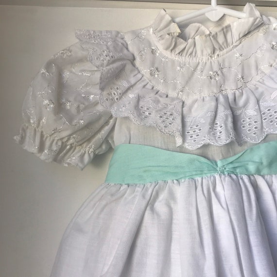 Vintage Toddler Dress White - image 4