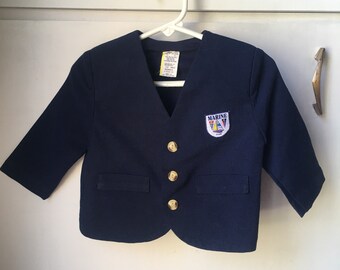 Vintage Boys Chaqueta Náutica Marina Velero Velero Azul Marino Boy - 70s 70's Retro 12 Meses Mo