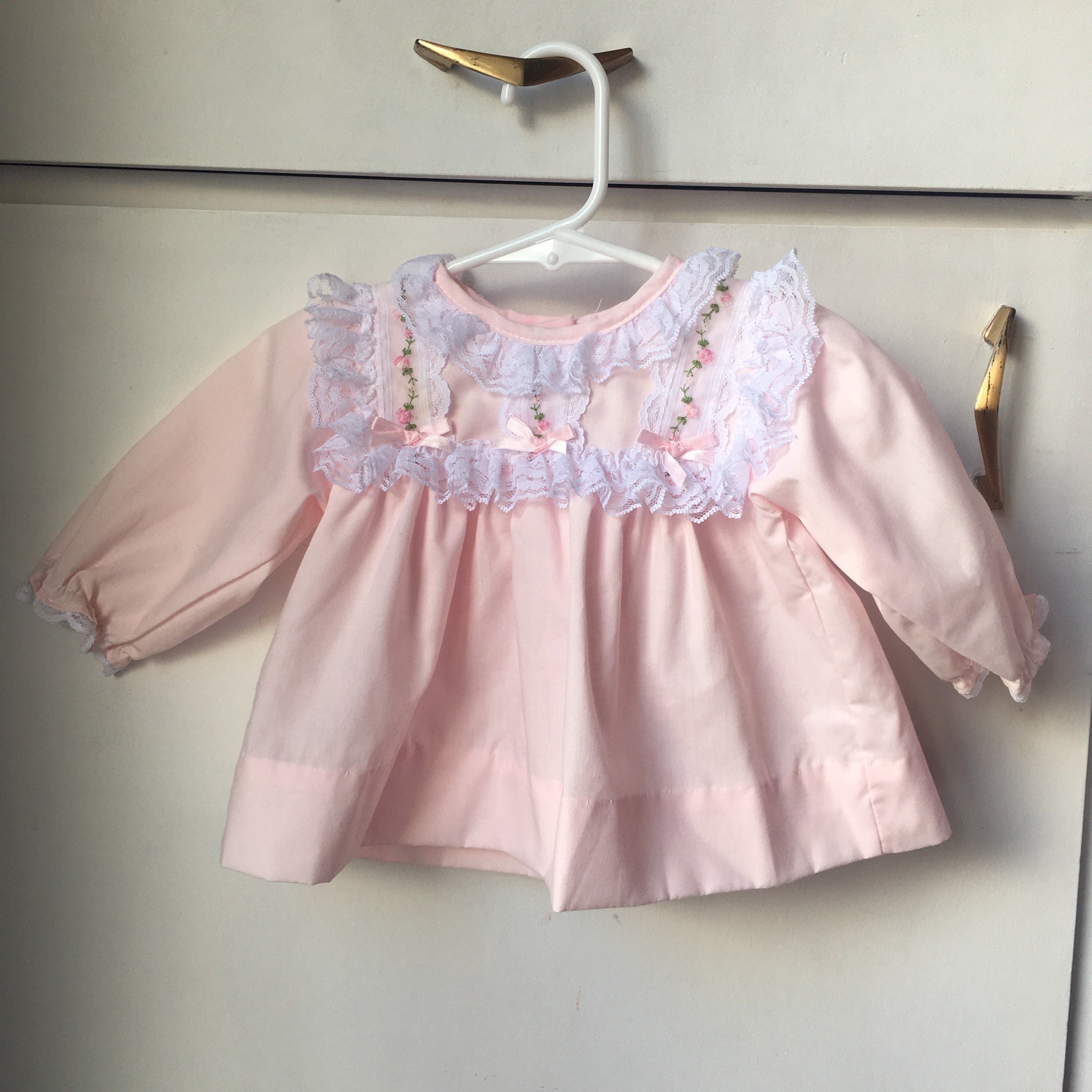 Vintage Baby Dress Pink White Lace Ruffle 80s 80's Retro | Etsy Ireland