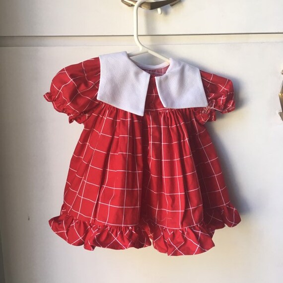 Vintage Baby Dress Nautical Boat Red White Blue 4… - image 3