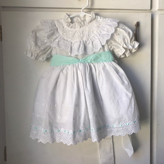 Vintage Toddler Dress White - image 1