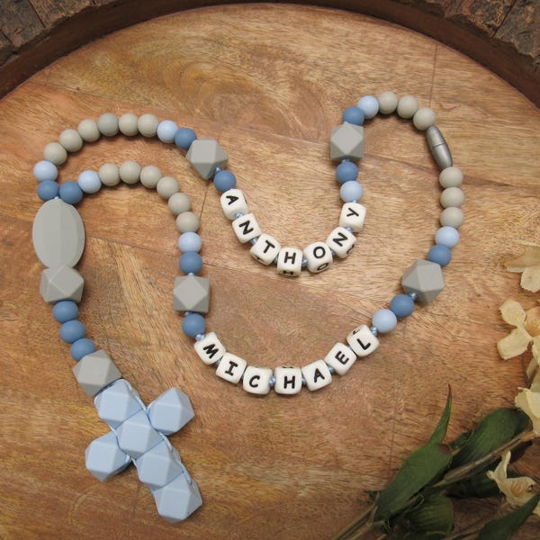 Personalized Catholic Children's Rosary / Silicone Rosary /  First Rosary / Baptism Gift