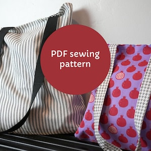 DIY Tote Bag PDF Schnittmuster Einfach zu machen, herunterzuladen, ein tolles Geschenk!