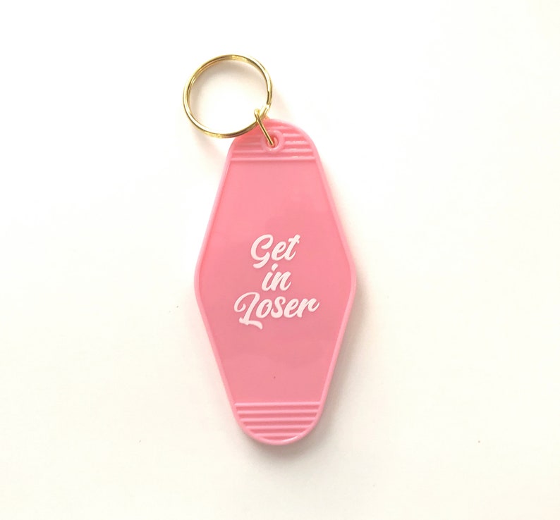 Get in Loser Pink Retro Motel Keychain Gift for Her Vintage - Etsy