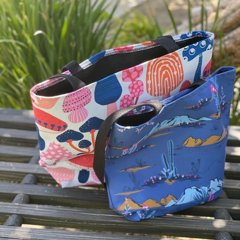 Cactus Desert Landscape all over print pretty tote bag for desert cactus lovers grocery bag multiple sizes