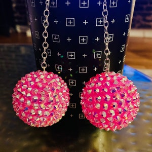 Pink Disco Ball Earrings