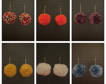 Handmade pom-pom earrings