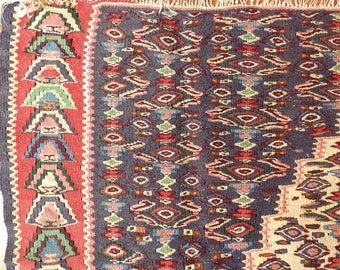 4 X 5 Hand Knotted Turkish Wool Kilim / Dhurrie / Vintage Rugs