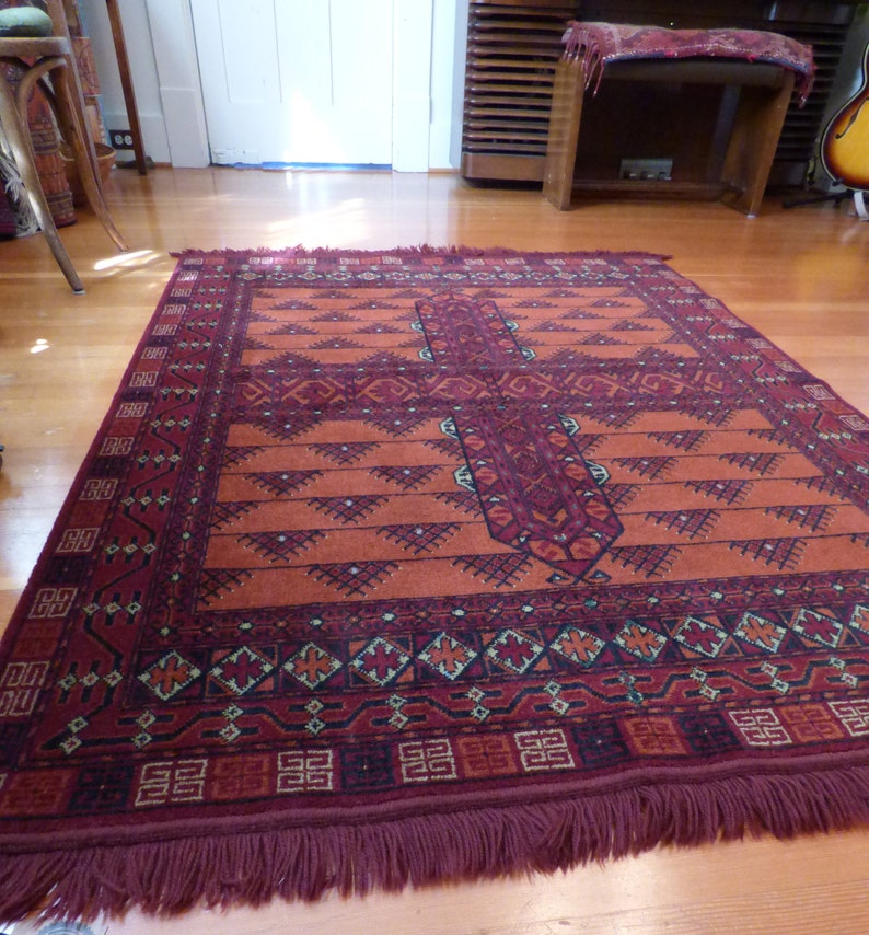 4 X 6 Hand Knotted Wool Tribal Carpet from Afghanistan / Vintage Rugs / Area Rugs / Oriental Rugs image 4