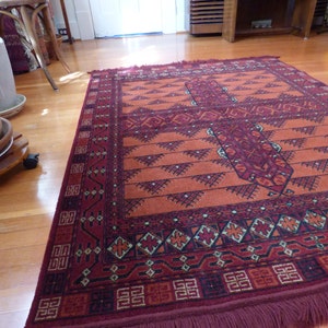 4 X 6 Hand Knotted Wool Tribal Carpet from Afghanistan / Vintage Rugs / Area Rugs / Oriental Rugs 画像 8