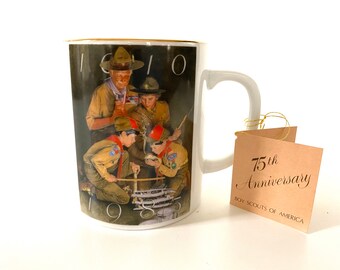 Vintage Boy Scout Taza 75 Aniversario 1985 Recuerdos Scout