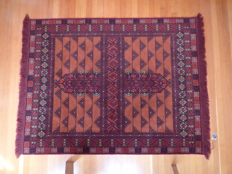 4 X 6 Hand Knotted Wool Tribal Carpet from Afghanistan / Vintage Rugs / Area Rugs / Oriental Rugs image 6