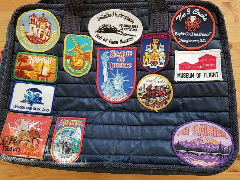 Vintage Patches 31 Vintage Travel Patches Handsewn on Vintage Etsy
