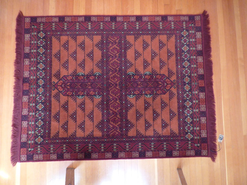 4 x 6 handgeknüpfte Stammes Wollteppich aus Afghanistan / Vintage Teppiche / Teppiche / orientalischen Teppiche Bild 2