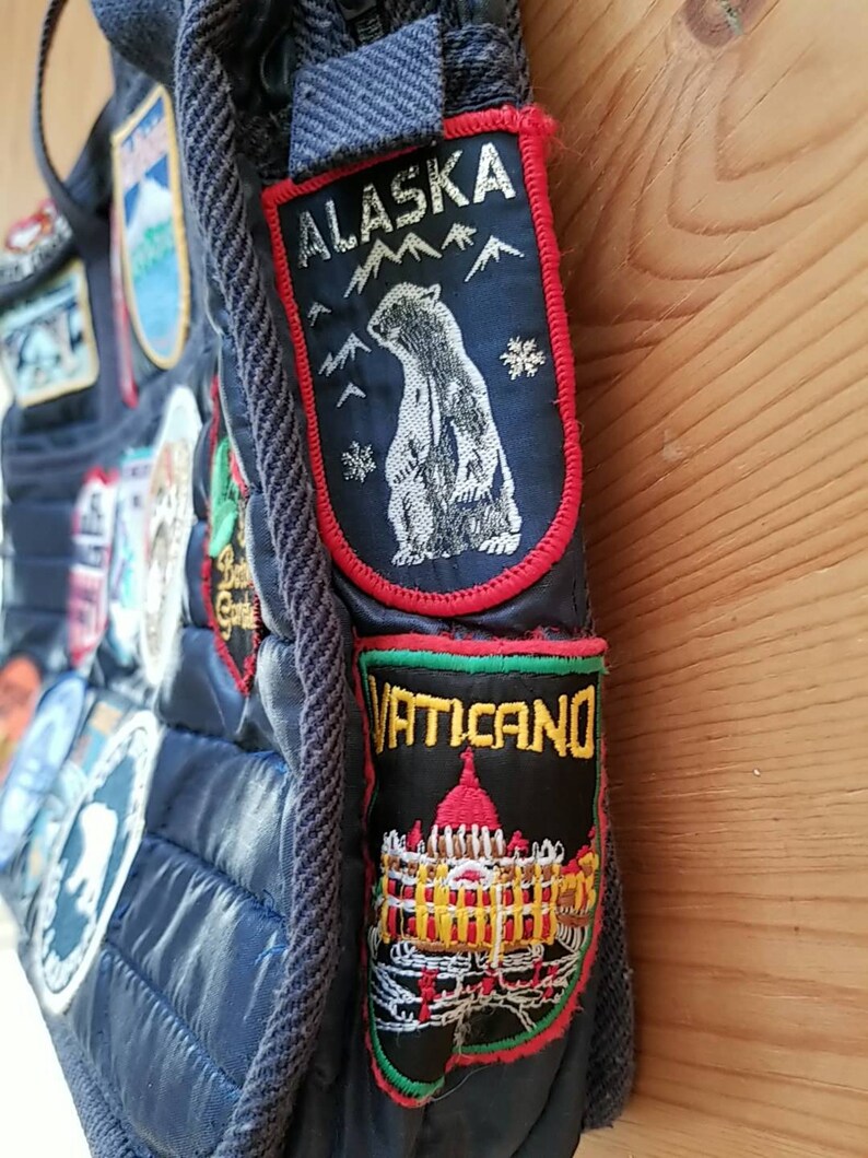 Vintage Patches 31 Vintage Travel Patches Handsewn on Vintage Etsy