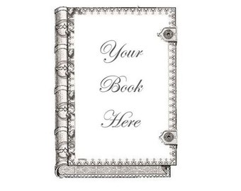 Custom Dollhouse Miniature 1:12 scale vintage printed opening book.