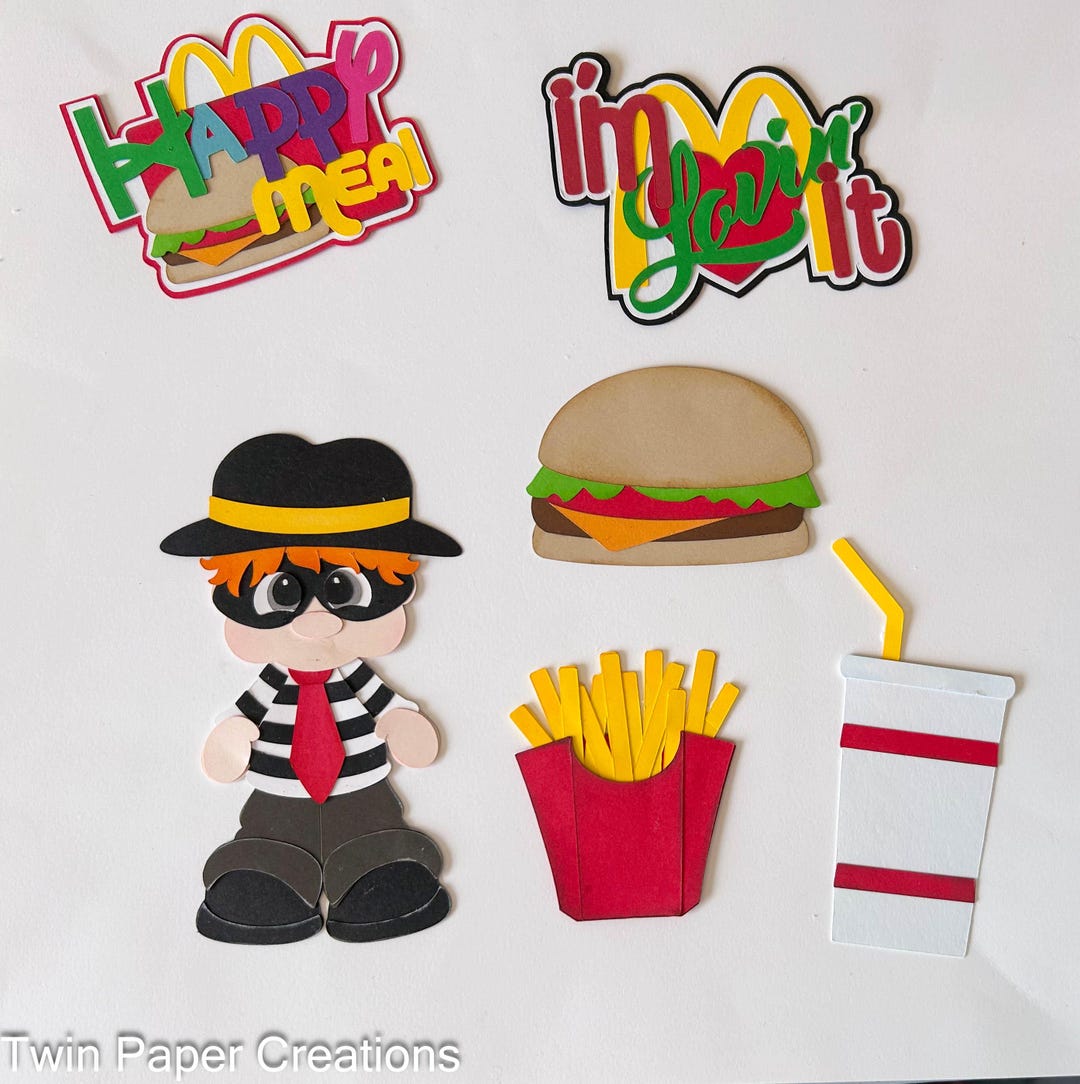 Mcdonald's Set Premade Scrapbook Pages Die Cut - Etsy
