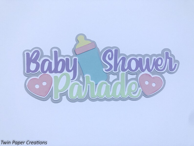 Baby Shower Parade Title Premade Scrapbook Pages Die Cut Etsy