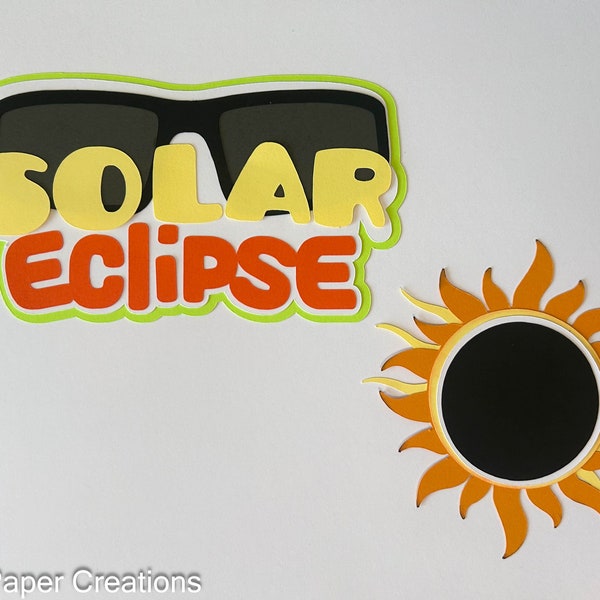 Solar Eclipse set Premade Scrapbook Pages Die Cut