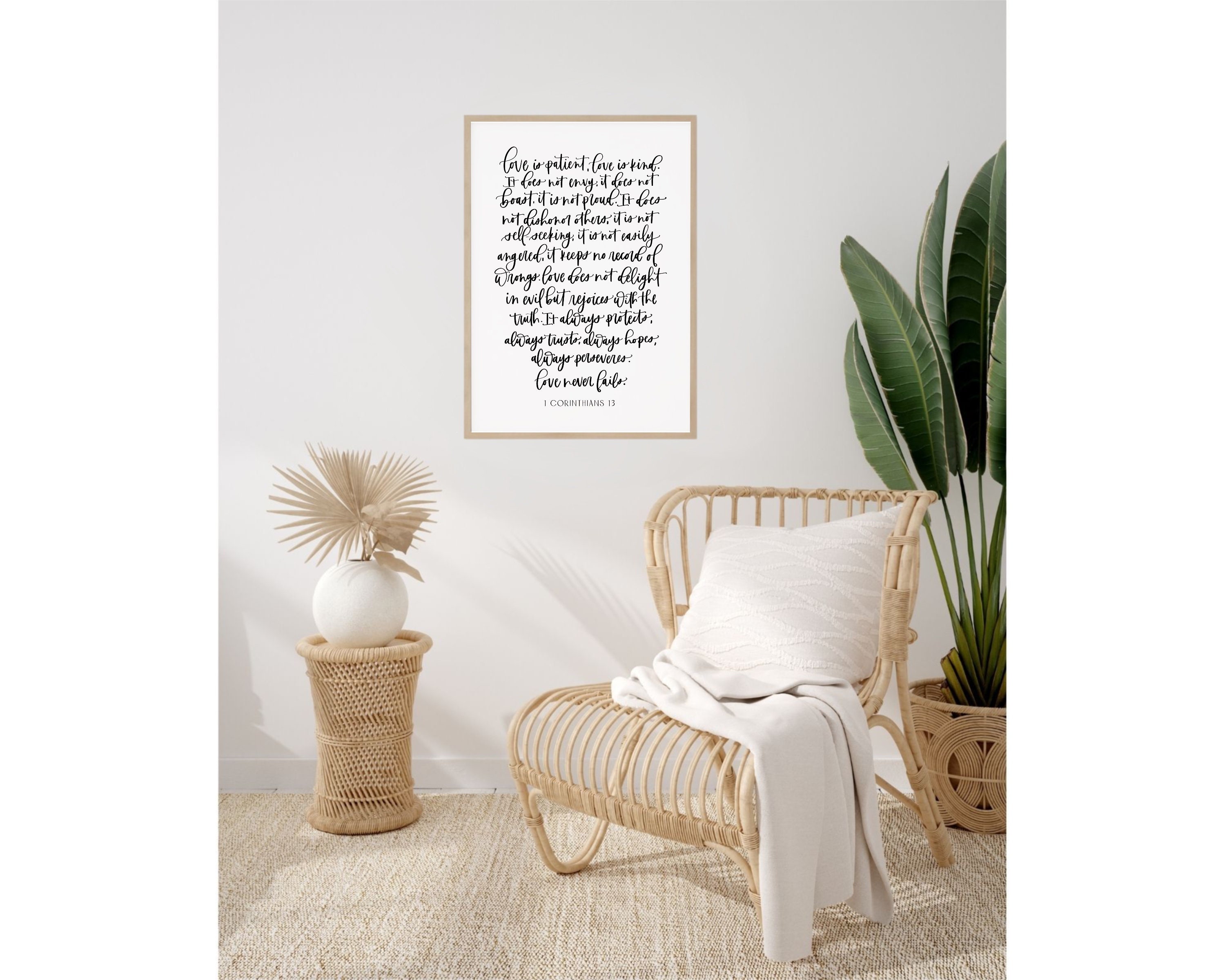 1 Corinthians 13 Wall Art Print Sign Calligraphy Quote - Etsy