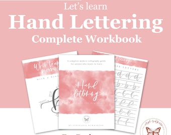 Digital Hand Lettering Workbook For Beginners, Modern Calligraphy, Practice Sheets, Brush Lettering, Digital Download, Printable, Procreate
