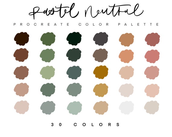 Pastel Neutral Color Palette Procreate Color Palette | Etsy