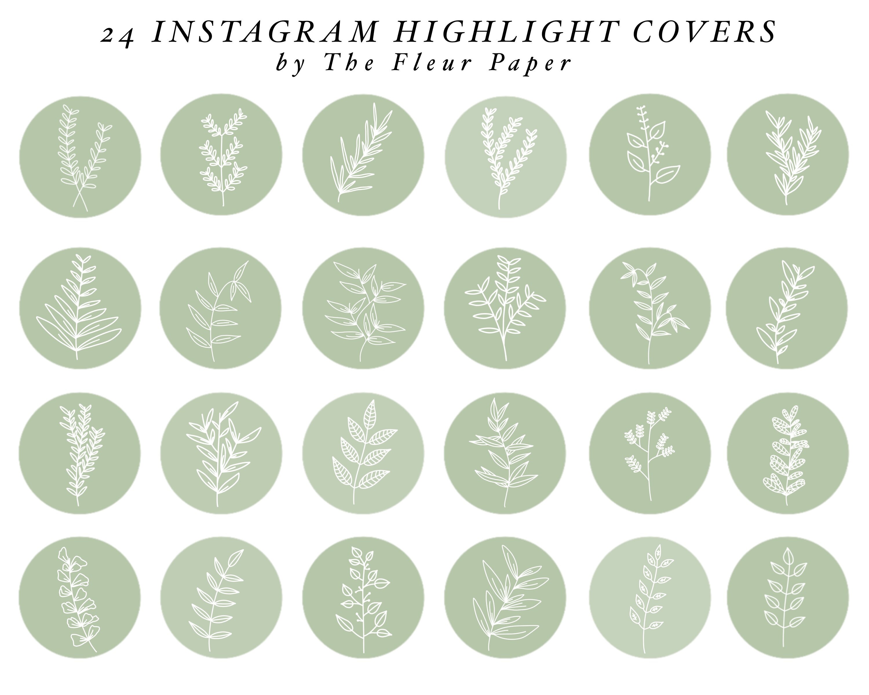 Instagram Story Highlights Cover Icons Botanical | Etsy