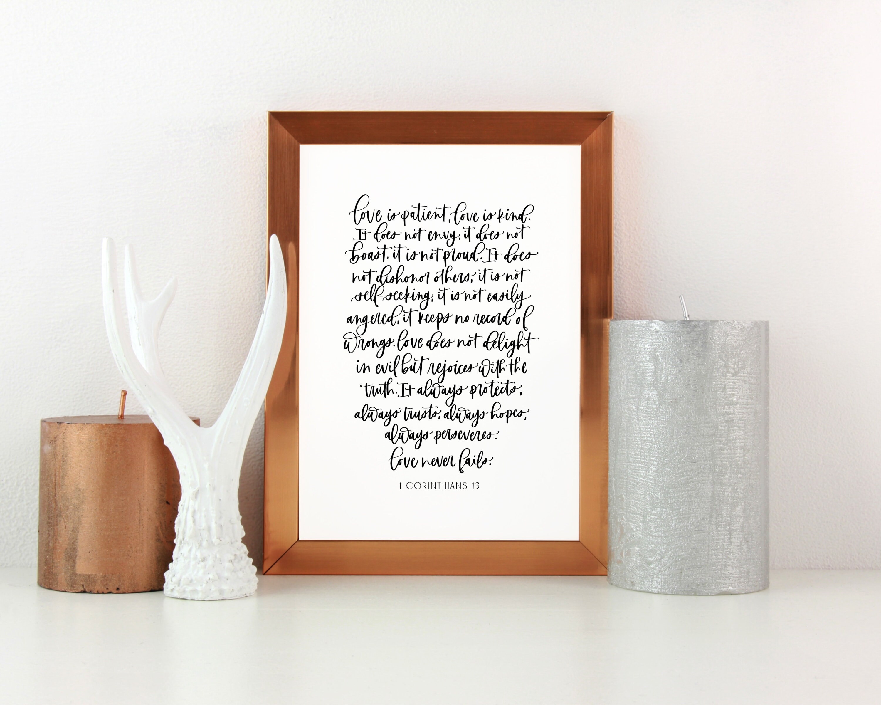 1 Corinthians 13 Wall Art Print Sign Calligraphy Quote - Etsy