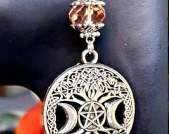 Triple moon sacred goddess earrings
