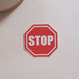 Stop Sign Vinyl Sticker | Die Cut, Glossy, Vinyl | 2