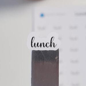 Lunch Text Stickers for Planners, Journals, Calendars, Agendas | Mini Scripts | Style A