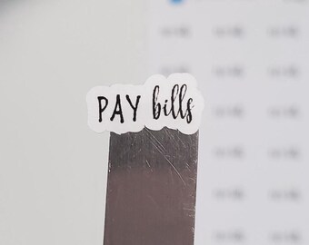 Pay Bills Tracker Stickers | Bill Due Stickers for Planners, Journals and Notebooks | Style B, 5" x 7" Sheet