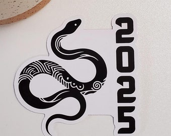 2025 Year of the Snake Vinyl Sticker | Chinese Lunar New Year | Stickers for Planners, Journals, Bujos, and More | Die Cut, Glossy | Style B